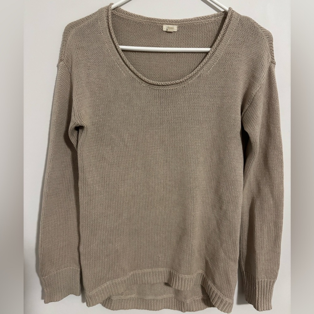 Women's JCrew linen and cotton knit chunky sweater oversized size XS.
